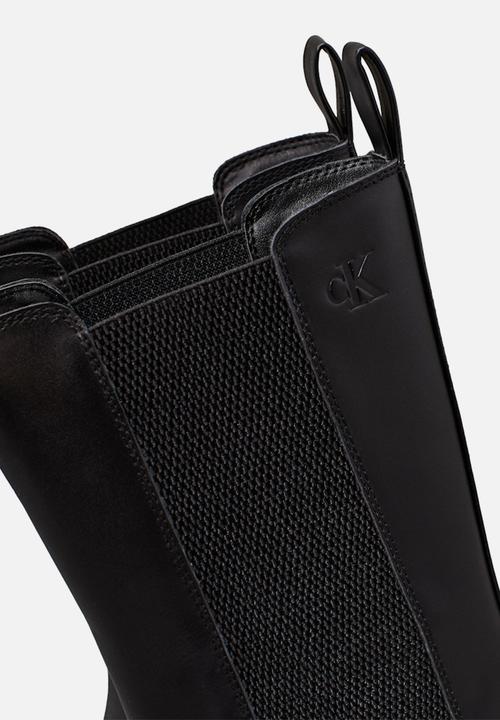 Calvin Klein - Flatform leather chelseas boot - triple black