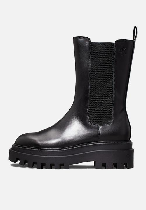 Calvin Klein - Flatform leather chelseas boot - triple black