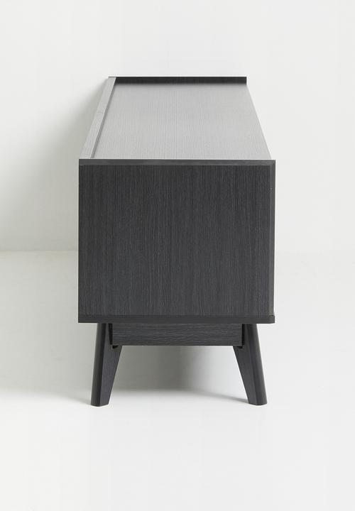 Sixth Floor - Slatted tv unit-black