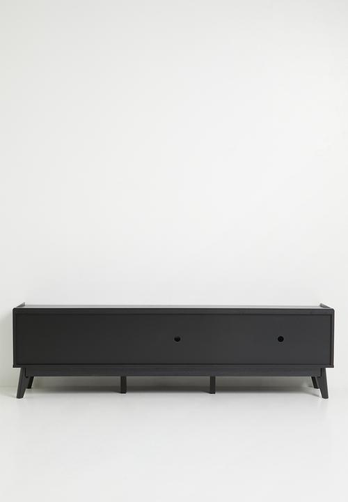 Sixth Floor - Slatted tv unit-black