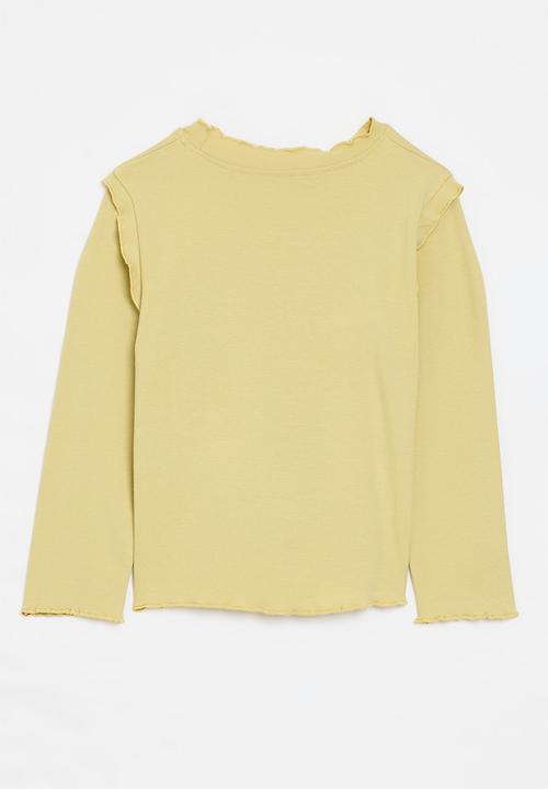 Pop Candy - Frilled long sleeve tee - mustard