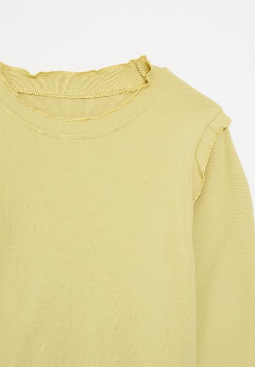 Pop Candy - Frilled long sleeve tee - mustard