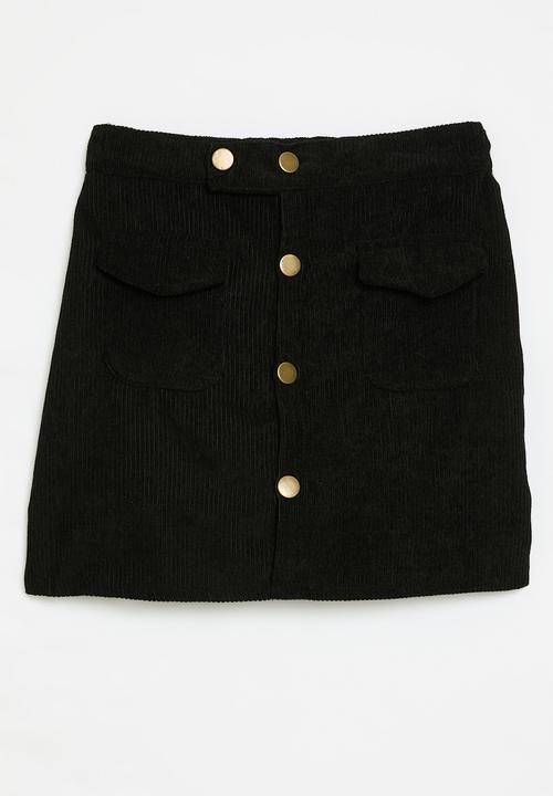 Pop Candy - Cord mini skirt - black