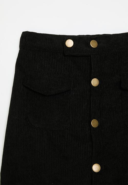 Pop Candy - Cord mini skirt - black