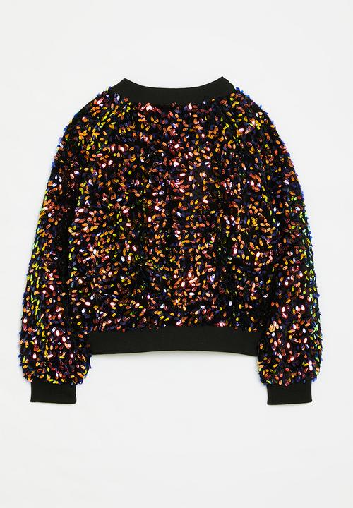 Pop Candy - Sequinned bomber jacket - black