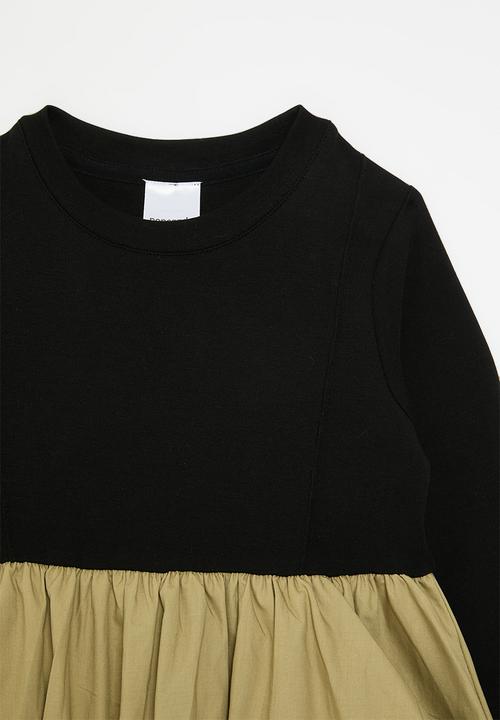 Pop Candy - Combo dress - black & green