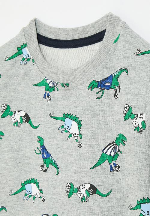 Pop Candy - Printed sweat top -green & grey