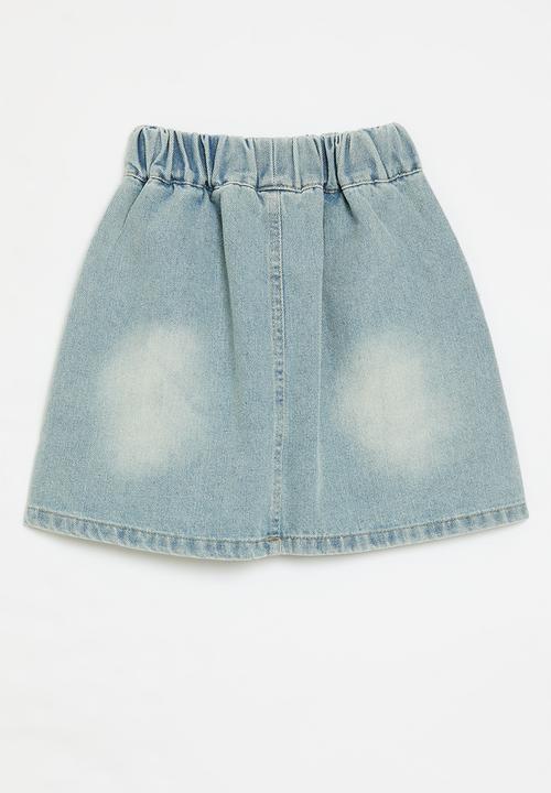 Pop Candy - Denim utility skirt-blue