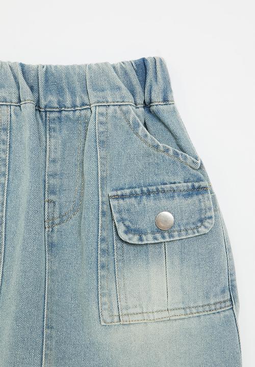Pop Candy - Denim utility skirt-blue