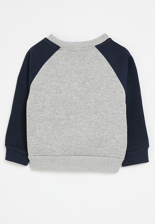 Pop Candy - Reglan sweat top - grey & navy blue