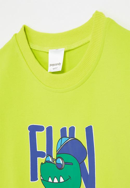Pop Candy - Printed sweat top- lime green