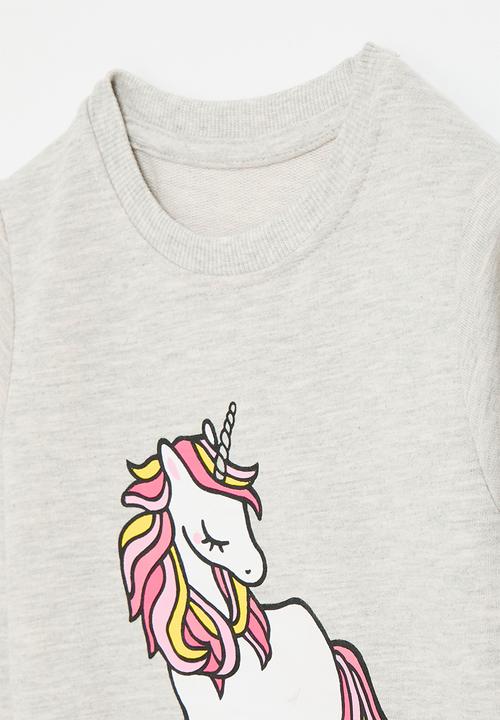 Pop Candy - Printed sweat top -grey