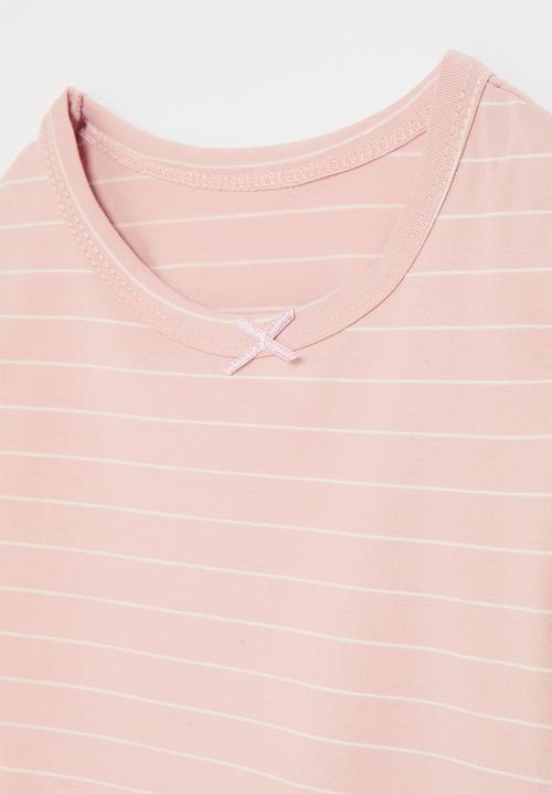 Pop Candy - Striped tee - pink & white