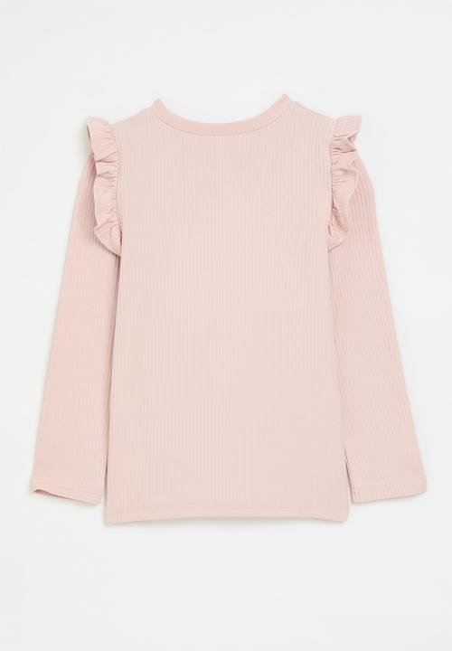 Pop Candy - Printed frilled top - pink