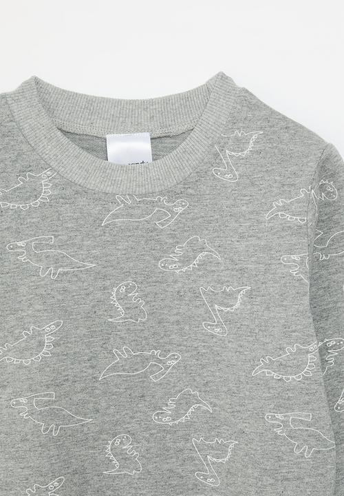 Pop Candy - Printed sweat top - grey & white