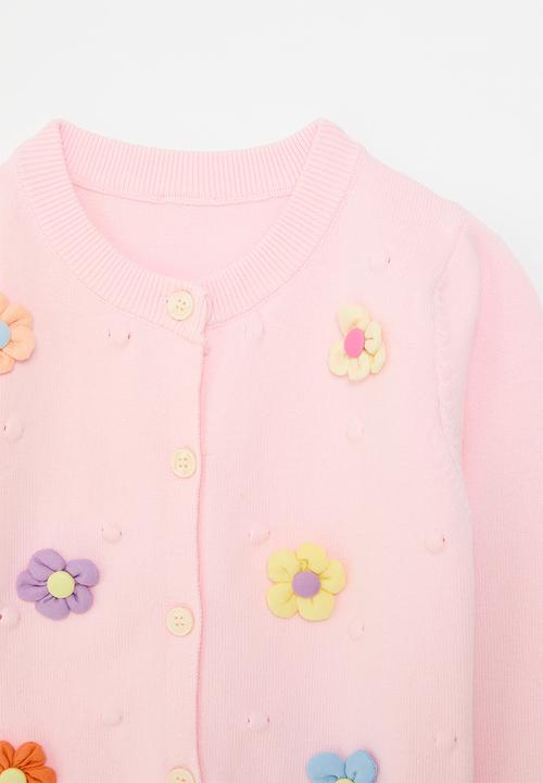 Pop Candy - Floral applique cardigan -pink