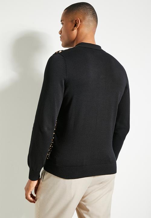 Ben Sherman - Bottno Through Polo Knit-Black