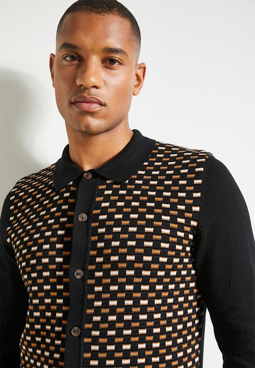 Ben Sherman - Bottno Through Polo Knit-Black