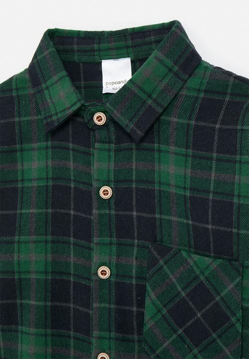 Pop Candy - Tartan shirt - green