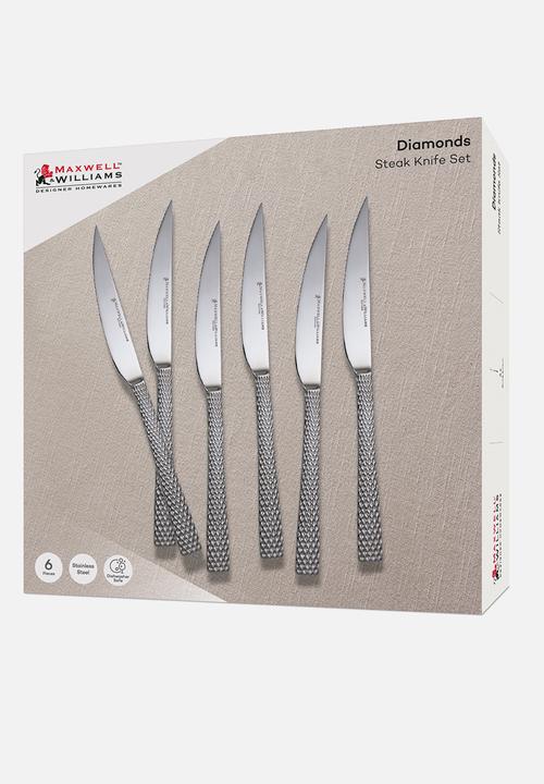 Maxwell & Williams - MW Diamonds Steak Knife Set of 6 - Silver