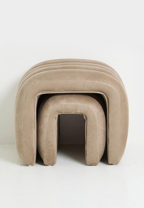 Sixth Floor - Kaz nested ottoman - natural