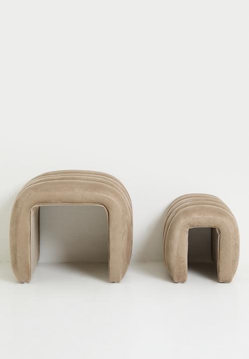 Sixth Floor - Kaz nested ottoman - natural