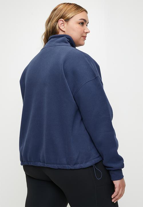 Cotton On - Plus Plush Essential Half Zip Jumper - Heritage Blue