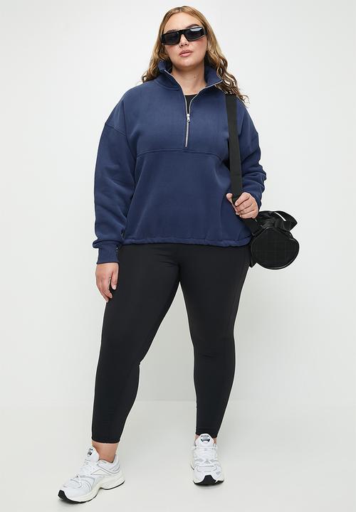 Cotton On - Plus Plush Essential Half Zip Jumper - Heritage Blue