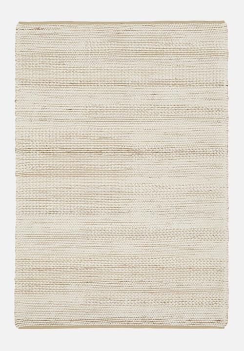 Sixth Floor - Handwoven Jute Blend Rug - Nat & White