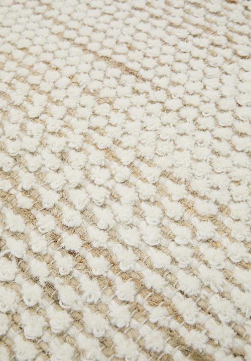 Sixth Floor - Handwoven Jute Blend Rug - Nat & White