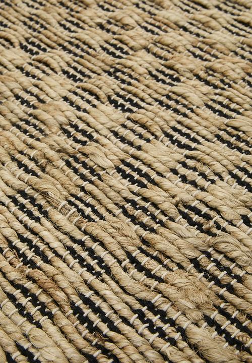 Sixth Floor - Handwoven Jute & Cotton Blend Rug - Natural & Black