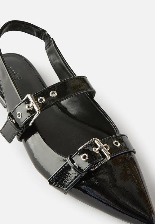 Cotton On - Isla buckle slingback ballerina - black textured