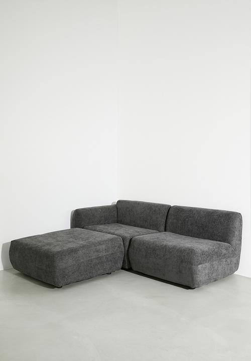 Sixth Floor - Rani modular ottoman - charcoal