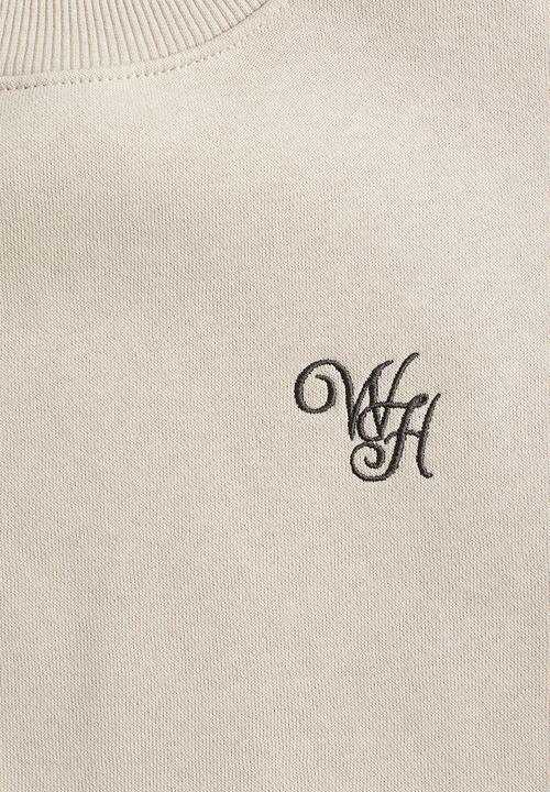 H&M - Embroidery-detail sweatshirt - beige