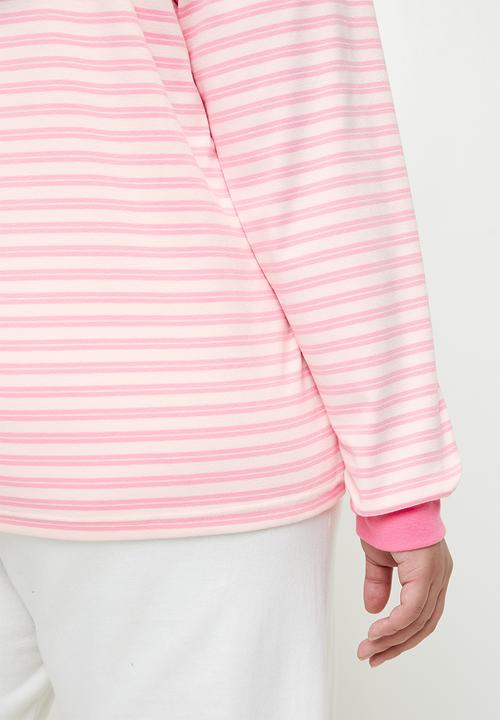 Cotton On - Plus Stripe Lounge Long Sleeve - Pink Blossom Stripe