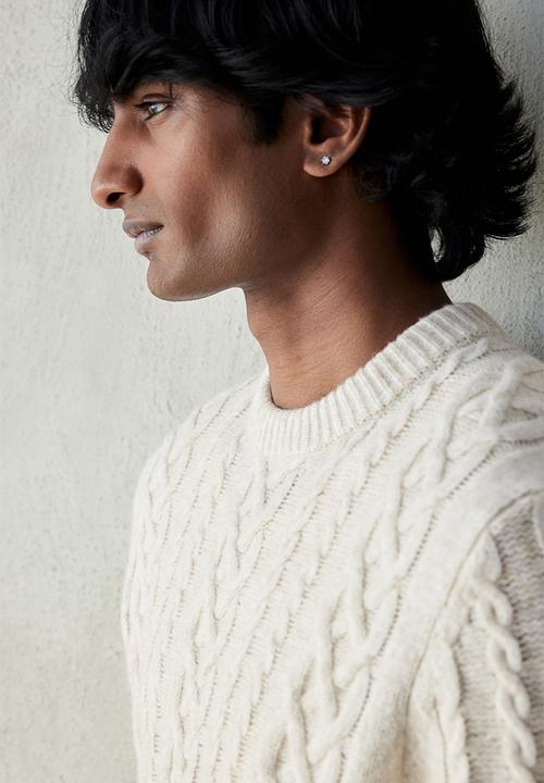 H&M - Regular fit cable-knit jumper - cream