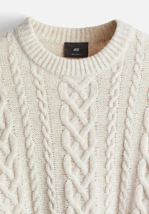 H&M - Regular fit cable-knit jumper - cream