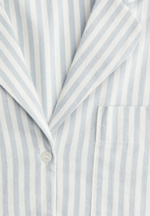 H&M - Flannel pyjamas - light blue striped