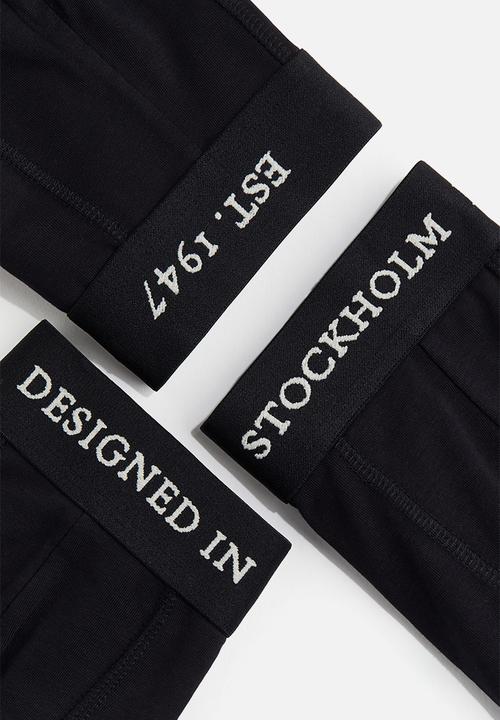H&M - 3-pack mid trunks with lycra® - black