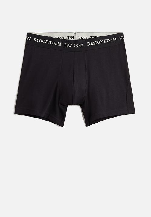 H&M - 3-pack mid trunks with lycra® - black