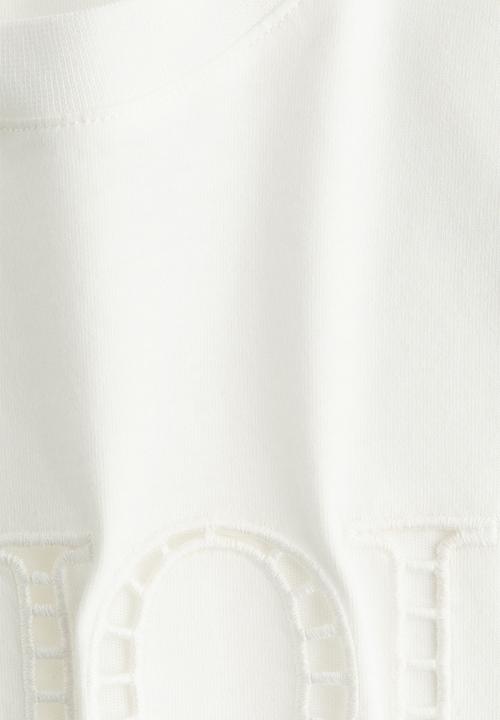 H&M - T-shirt - white bijou