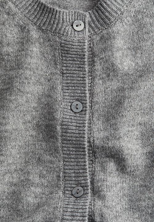 H&M - Short-sleeved fine-knit cardigan - grey marl