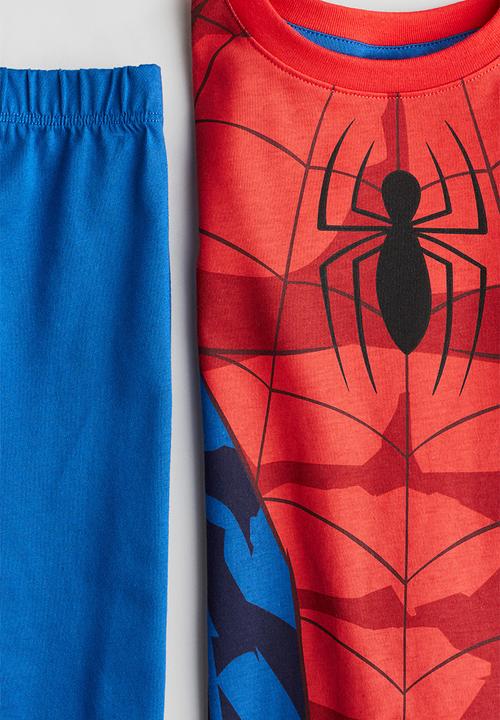 H&M - Printed cotton jersey pyjamas - blue/spider-man