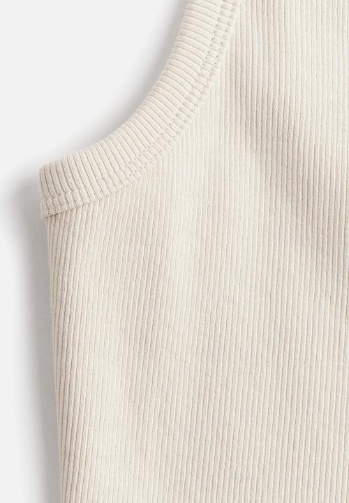 H&M - Cropped vest top - light beige