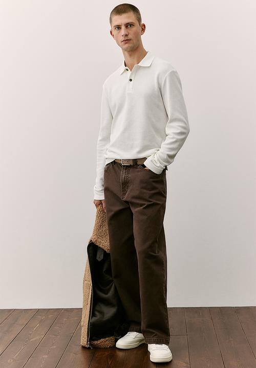 H&M - Regular fit piqué polo shirt - cream