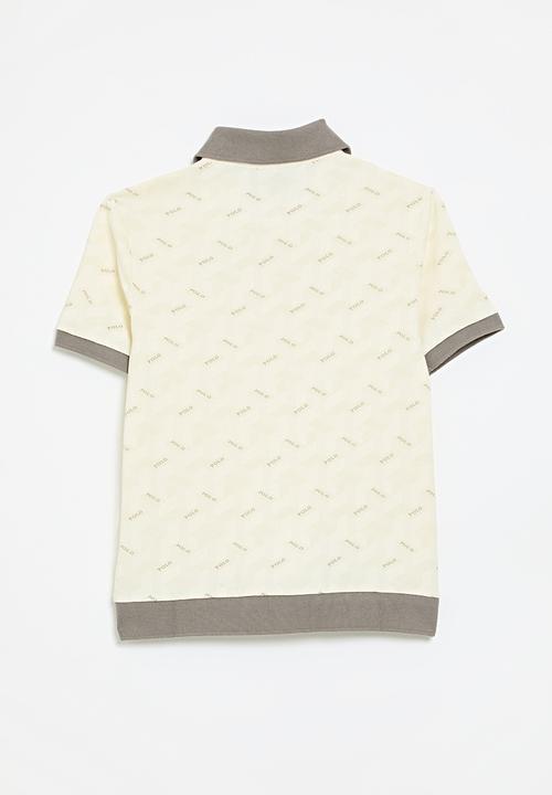 POLO - Boys ethan printed ss golfer - off white