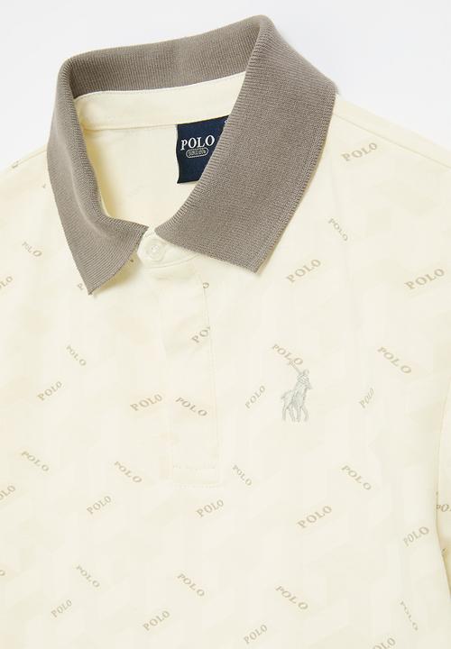 POLO - Boys ethan printed ss golfer - off white