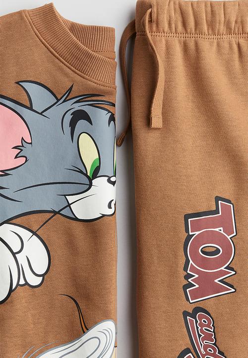 H&M - 2-Piece printed sweatshirt set - brown tom and jerry