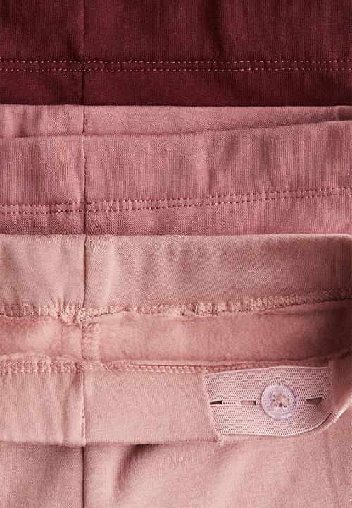 H&M - 3-Pack brushed-inside jersey leggings - dark red & pink