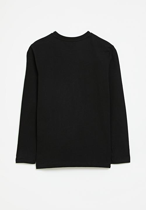 POLO - Boys david printed long sleeve tee - black